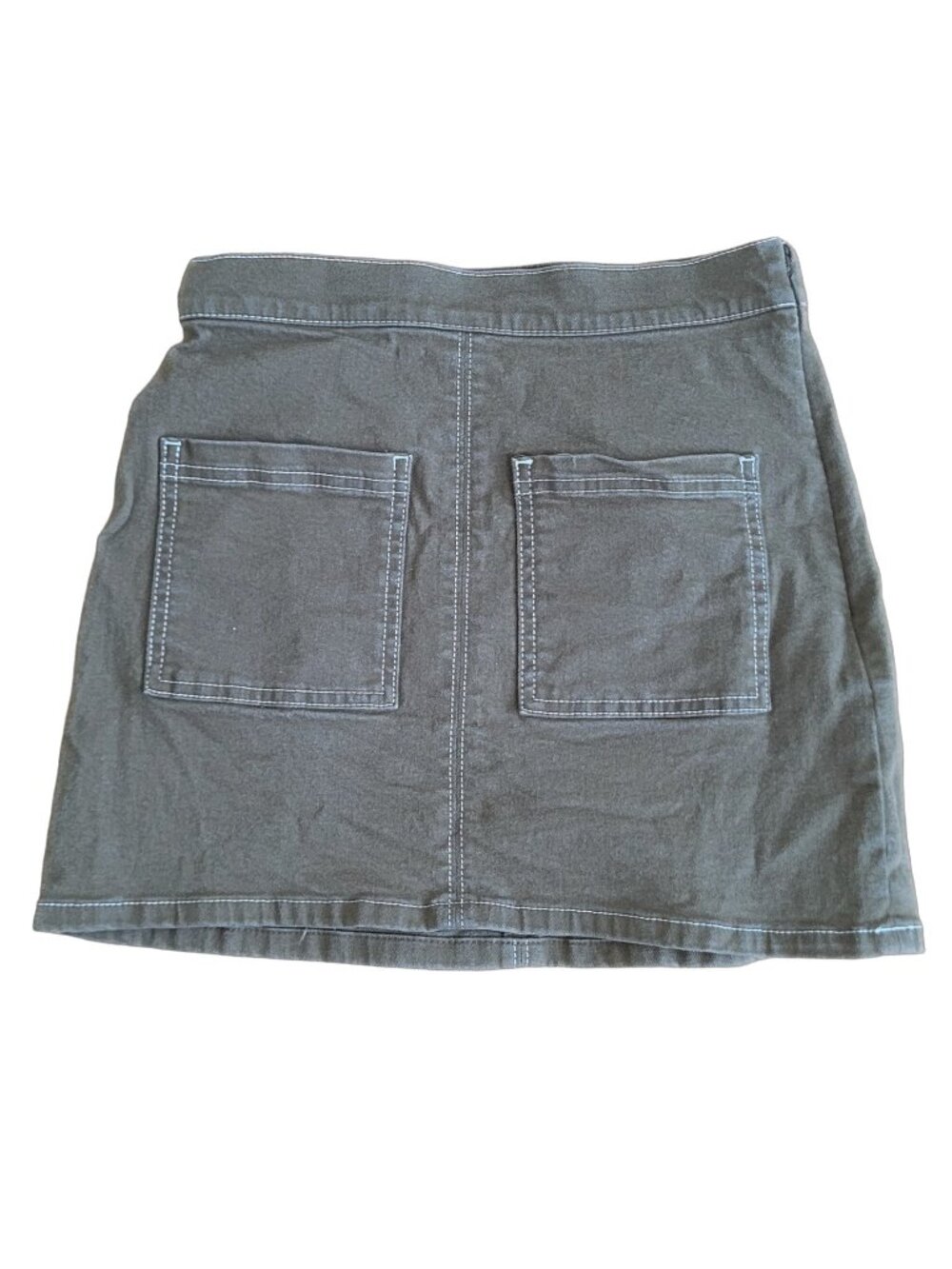 Oak + Fort Women's Khaki White Stitch Mini Skirt (size OS)
